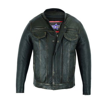 BSM1129 Men's Modern Utility Style Jacket in Lightweight Drum Dyed Dist