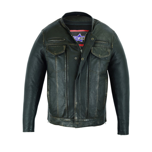BSM1129 Men's Modern Utility Style Jacket in Lightweight Drum Dyed Dist