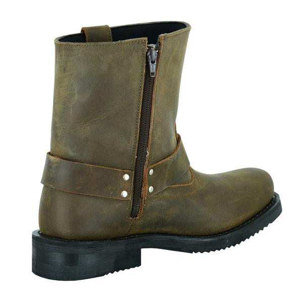 BSM4105 Men's Side Zipper Waterproof Boots- Brown