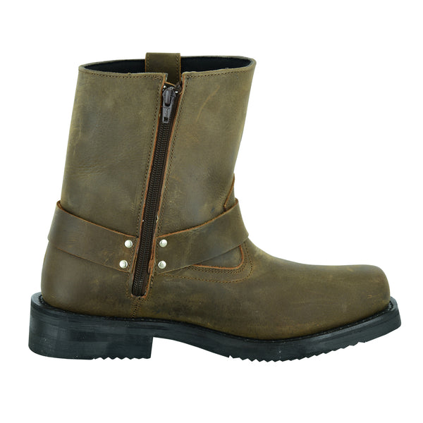 BSM4105 Men's Side Zipper Waterproof Boots- Brown
