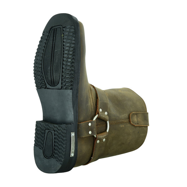 BSM4105 Men's Side Zipper Waterproof Boots- Brown