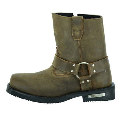 BSM4105 Men's Side Zipper Waterproof Boots- Brown