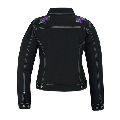 BSM2121 Women's Daisy Black Denim Jacket