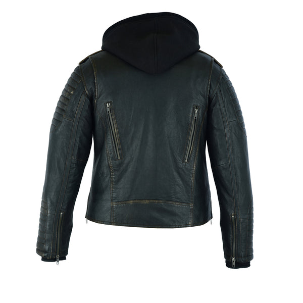 BSM2117 Women's Lightweight Drum Dyed Distressed Naked Lambskin M/C Jac