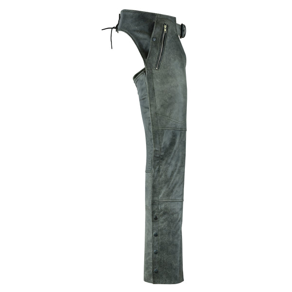 BSM3116 Unisex Double Deep Pocket Thermal Lined Chaps - GRAY