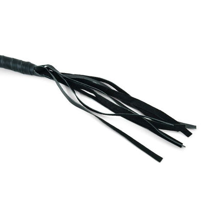 BSM4703 LEATHER BIKER WHIP - BLACK