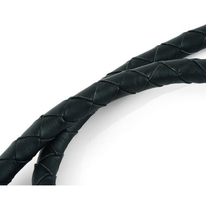 BSM4703 LEATHER BIKER WHIP - BLACK