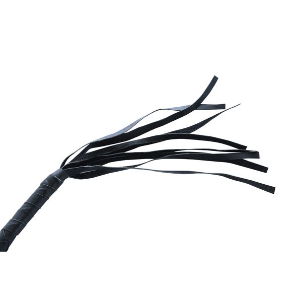 BSM4703 LEATHER BIKER WHIP - BLACK