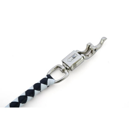 BSM4713 LEATHER BIKER WHIP–WHITE/BLACK