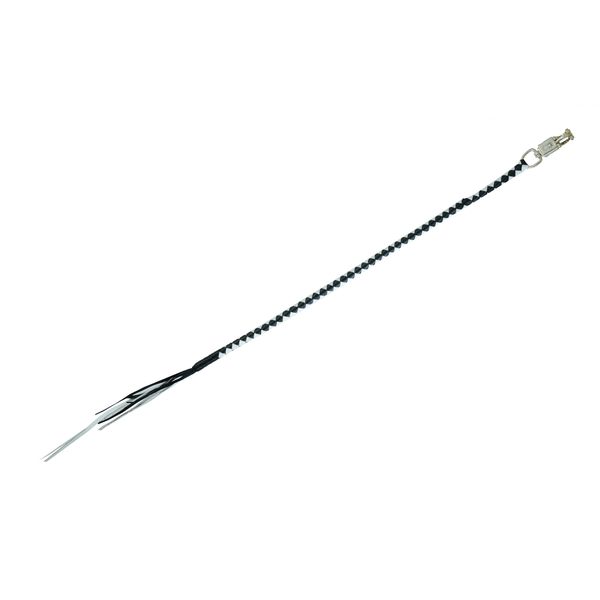 BSM4713 LEATHER BIKER WHIP–WHITE/BLACK