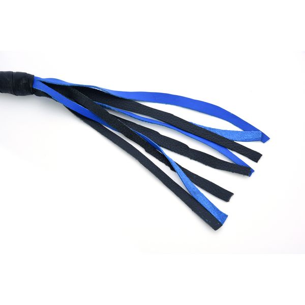BSM4714 LEATHER BIKER WHIP–BLUE/BLACK