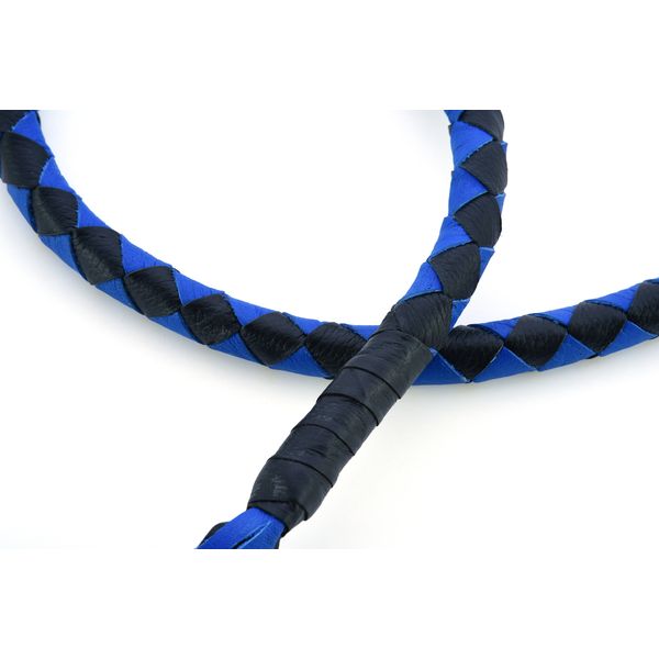 BSM4714 LEATHER BIKER WHIP–BLUE/BLACK