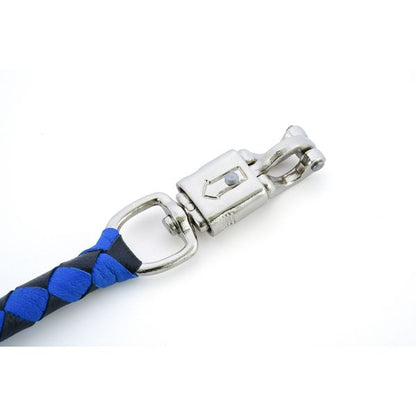 BSM4714 LEATHER BIKER WHIP–BLUE/BLACK