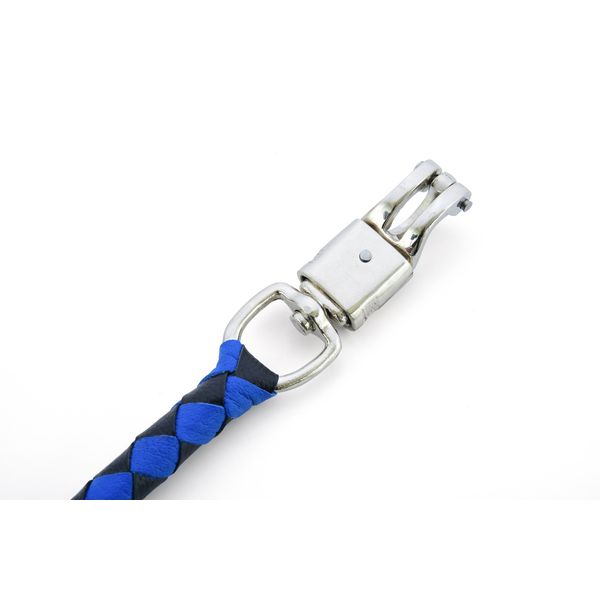 BSM4714 LEATHER BIKER WHIP–BLUE/BLACK