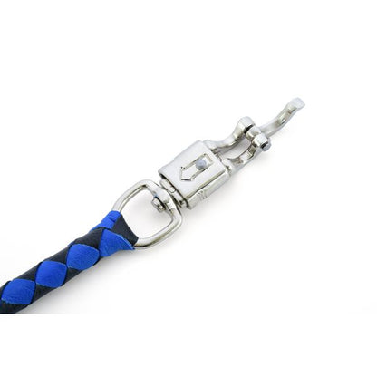 BSM4714 LEATHER BIKER WHIP–BLUE/BLACK