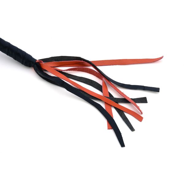 BSM4711 LEATHER BIKER WHIP–ORANGE/BLACK