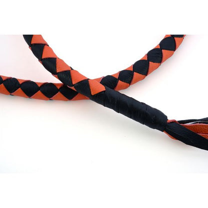 BSM4711 LEATHER BIKER WHIP–ORANGE/BLACK
