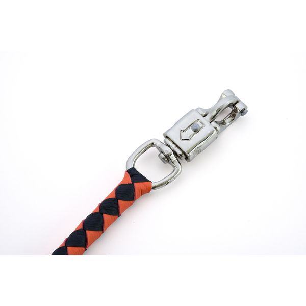 BSM4711 LEATHER BIKER WHIP–ORANGE/BLACK