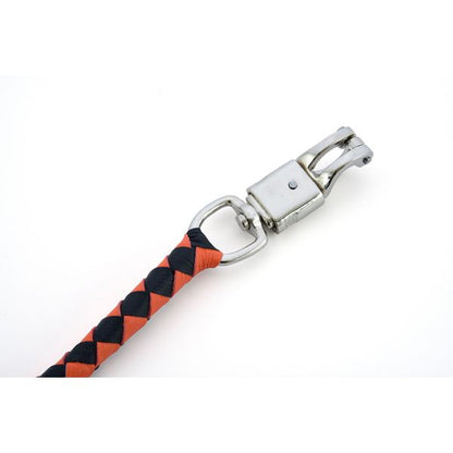 BSM4711 LEATHER BIKER WHIP–ORANGE/BLACK
