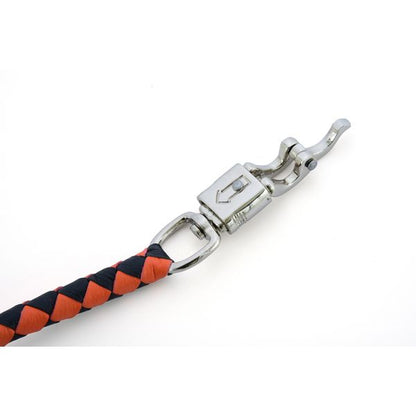 BSM4711 LEATHER BIKER WHIP–ORANGE/BLACK