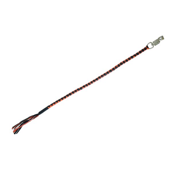 BSM4711 LEATHER BIKER WHIP–ORANGE/BLACK