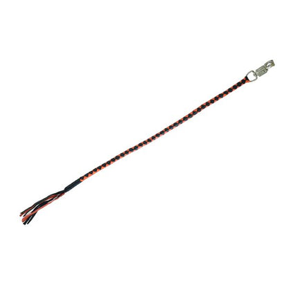 BSM4711 LEATHER BIKER WHIP–ORANGE/BLACK