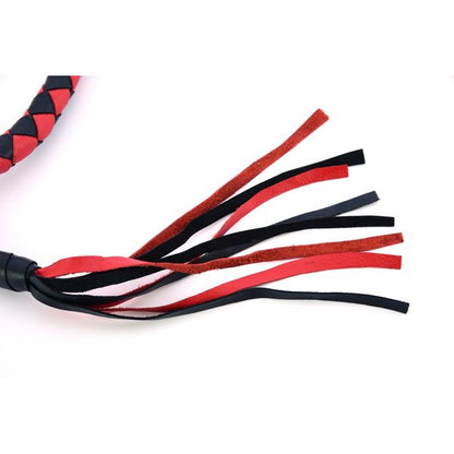 BSM4712 LEATHER BIKER WHIP–RED/BLACK