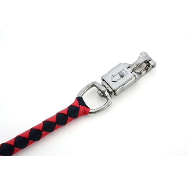 BSM4712 LEATHER BIKER WHIP–RED/BLACK