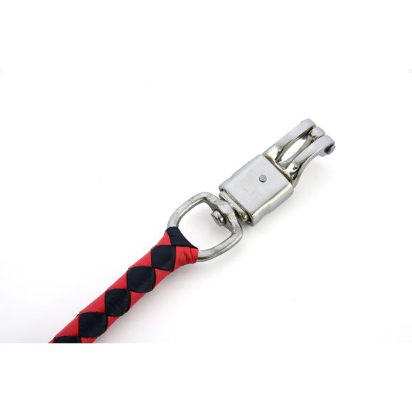 BSM4712 LEATHER BIKER WHIP–RED/BLACK