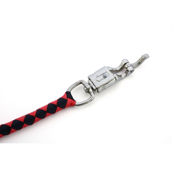 BSM4712 LEATHER BIKER WHIP–RED/BLACK