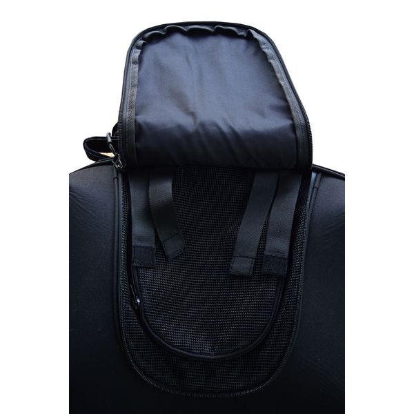 BSM4523 BLACK HEAVY DUTY TEXTILE MOTORCYCLE PET CARRIER SISSY BAR BAG