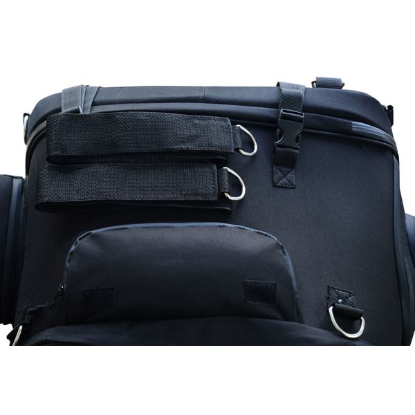BSM4523 BLACK HEAVY DUTY TEXTILE MOTORCYCLE PET CARRIER SISSY BAR BAG