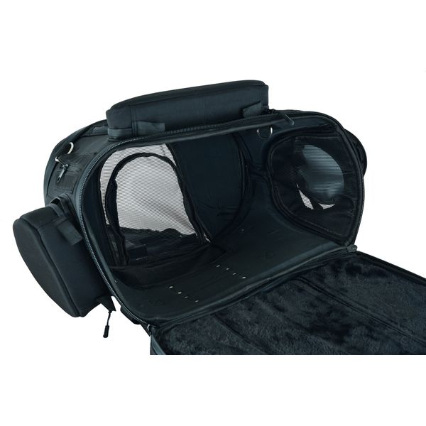 BSM4523 BLACK HEAVY DUTY TEXTILE MOTORCYCLE PET CARRIER SISSY BAR BAG