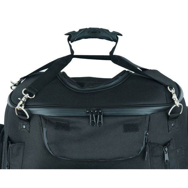 BSM4523 BLACK HEAVY DUTY TEXTILE MOTORCYCLE PET CARRIER SISSY BAR BAG