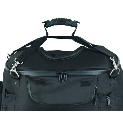 BSM4523 BLACK HEAVY DUTY TEXTILE MOTORCYCLE PET CARRIER SISSY BAR BAG