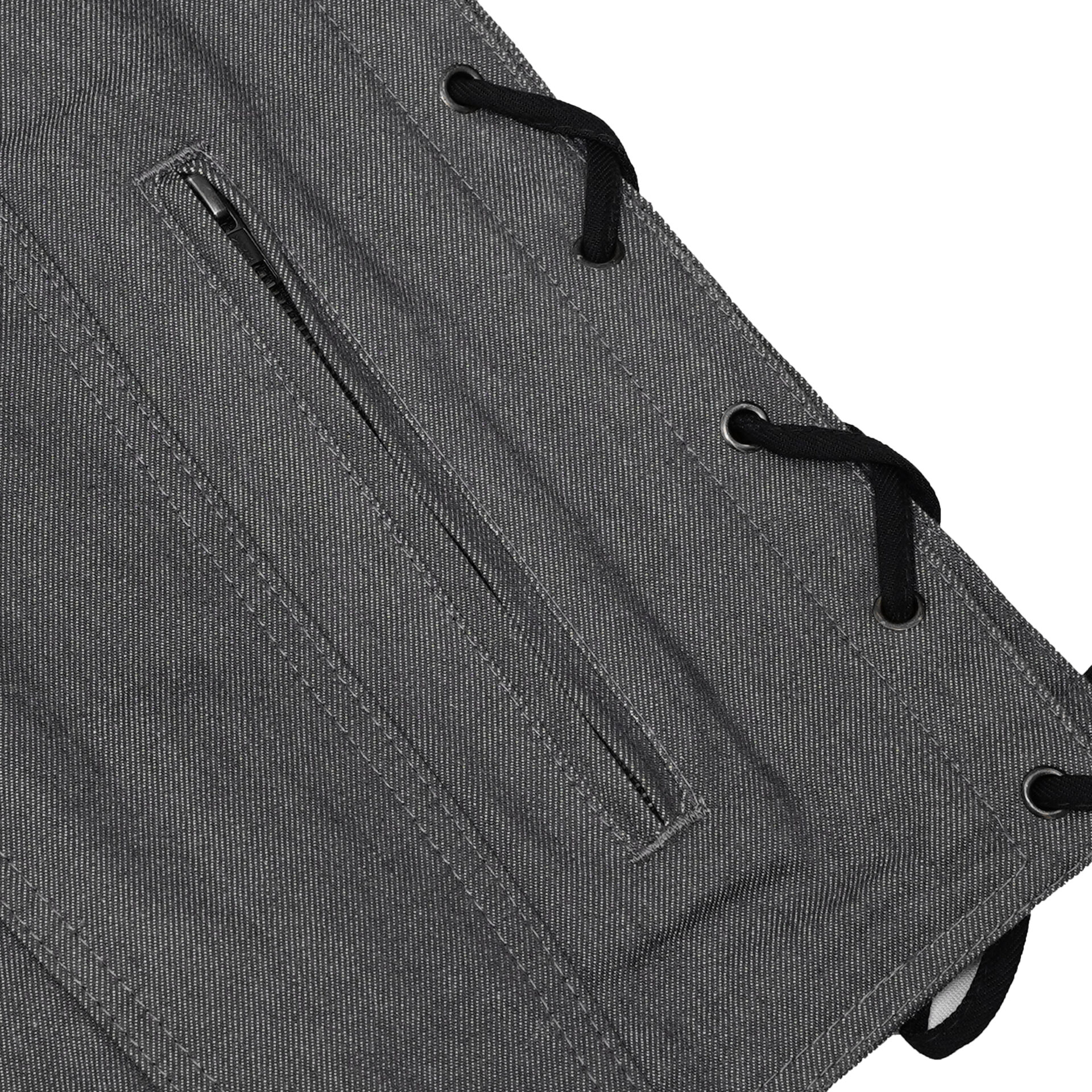 BSM1539 Men's Rough Rub-Off Raw Finish Broken Gray Denim Vest - Image 9
