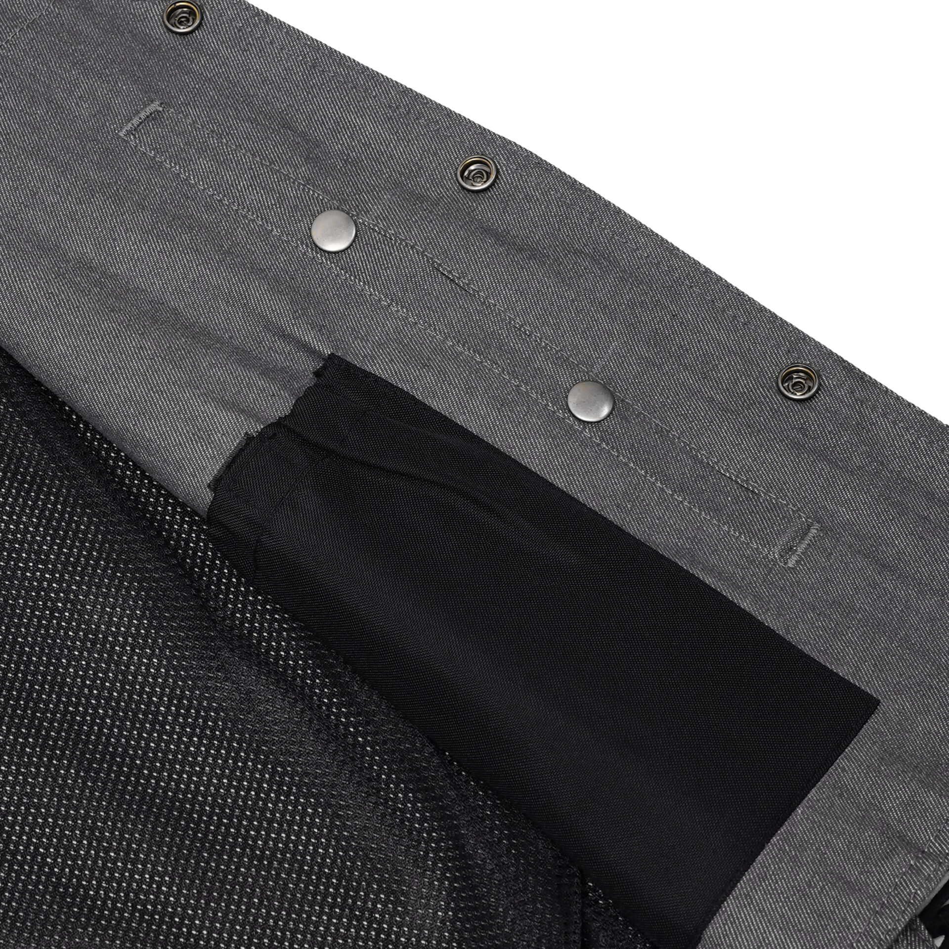 BSM1539 Men's Rough Rub-Off Raw Finish Broken Gray Denim Vest - Image 6