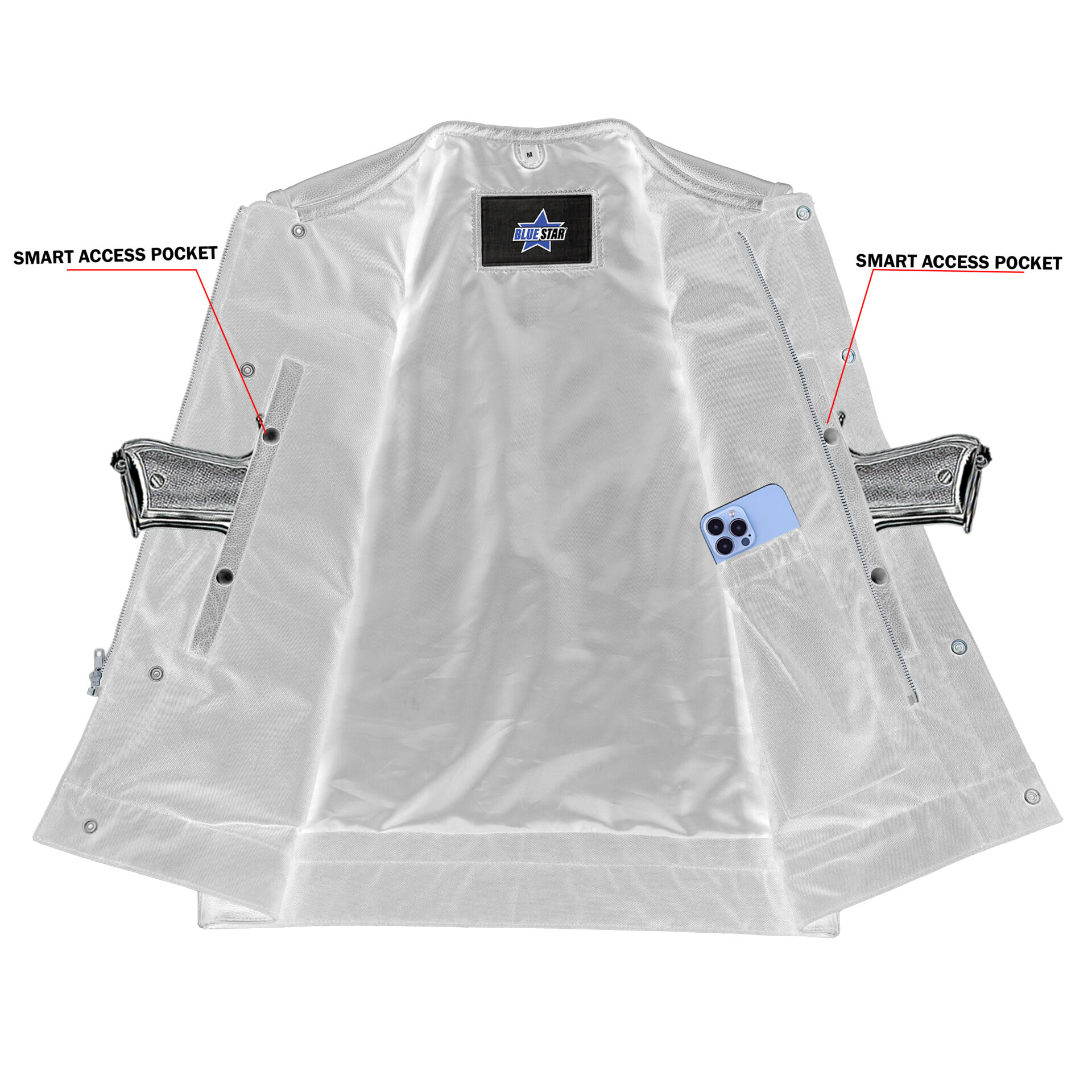 BSM1573 Concealed Snap Closure, Without Collar & Hidden Zipper - Image 5