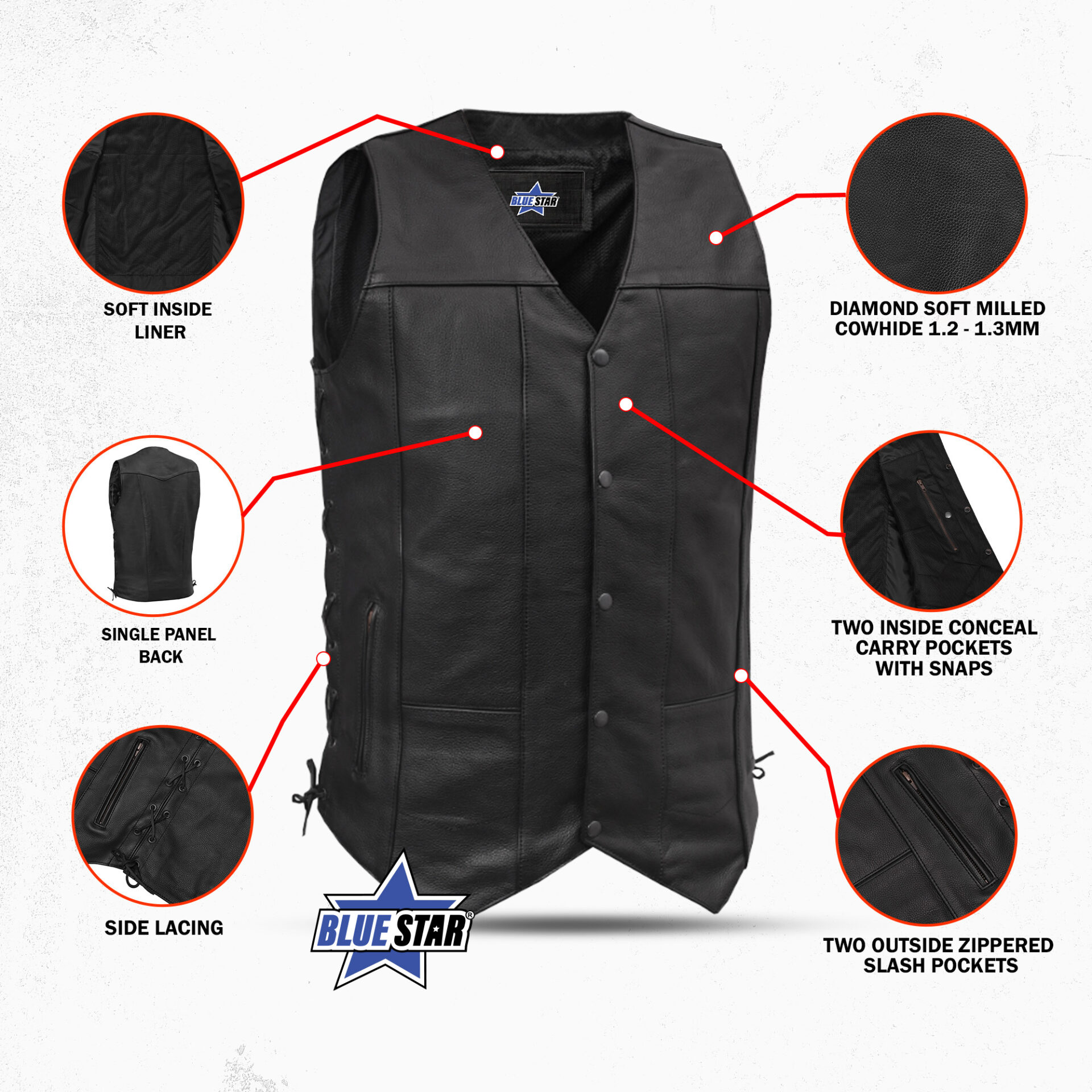 BSM1523 Men's Ten Pocket Utility Vest - TALL - Image 3