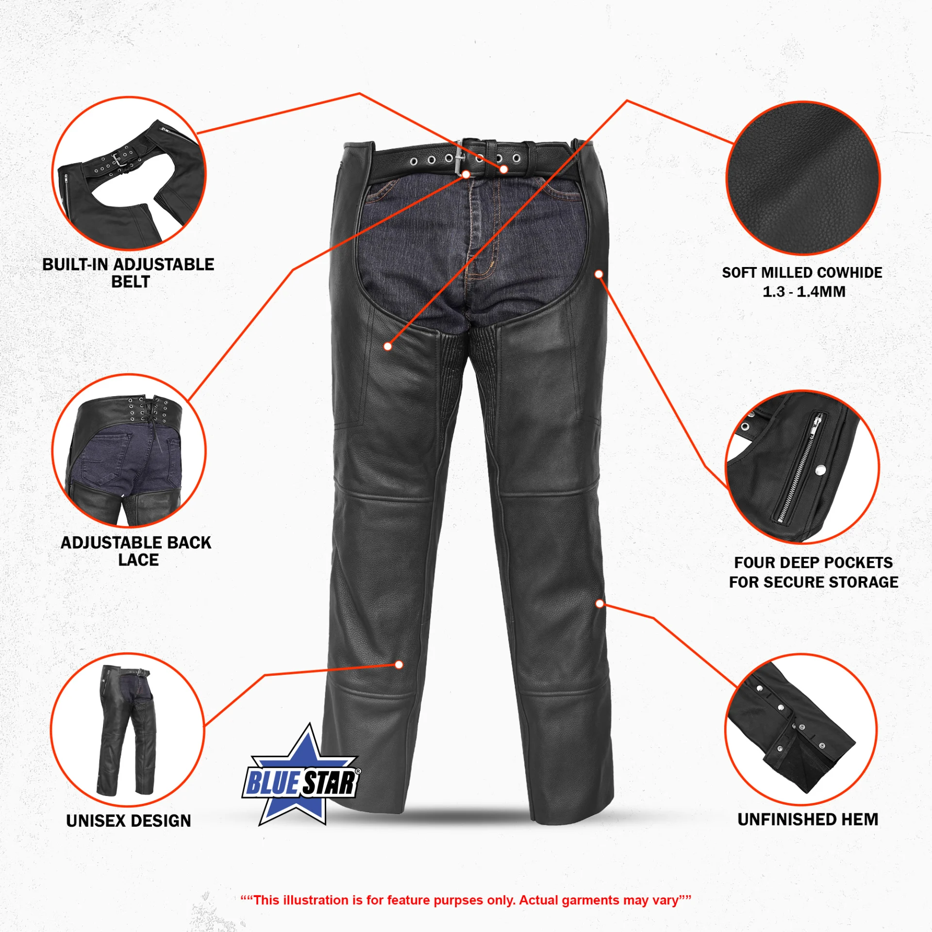 BSM3102 Unisex Double Deep Pocket Thermal Lined Chaps - Image 3
