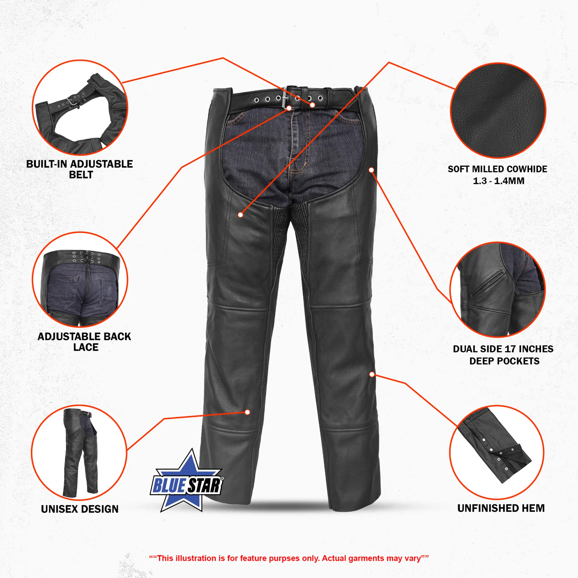 BSM3108 Unisex Deep Pocket Thermal Lined Chaps - Image 3