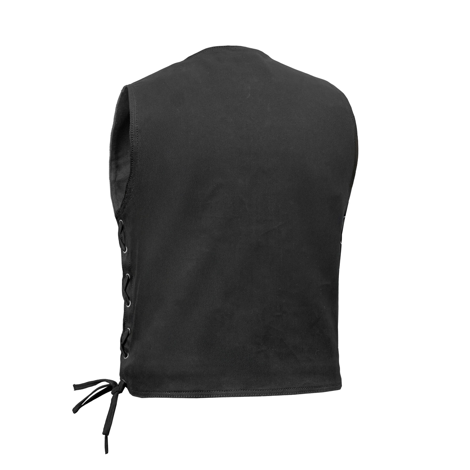 BSM1562 Men's Traditional Denim Vest with Side Laces - Image 2