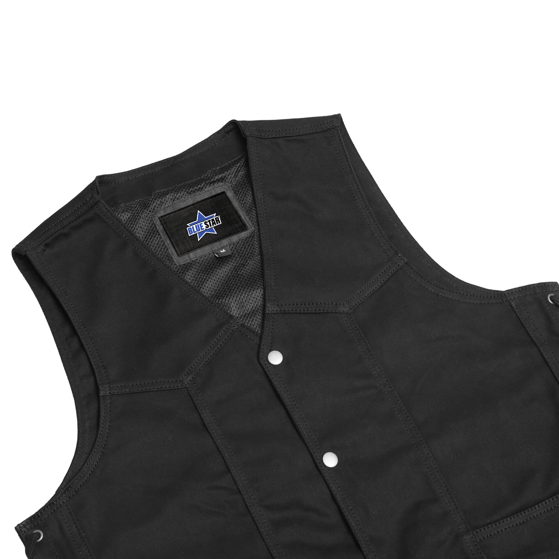 BSM1562 Men's Traditional Denim Vest with Side Laces - Image 7