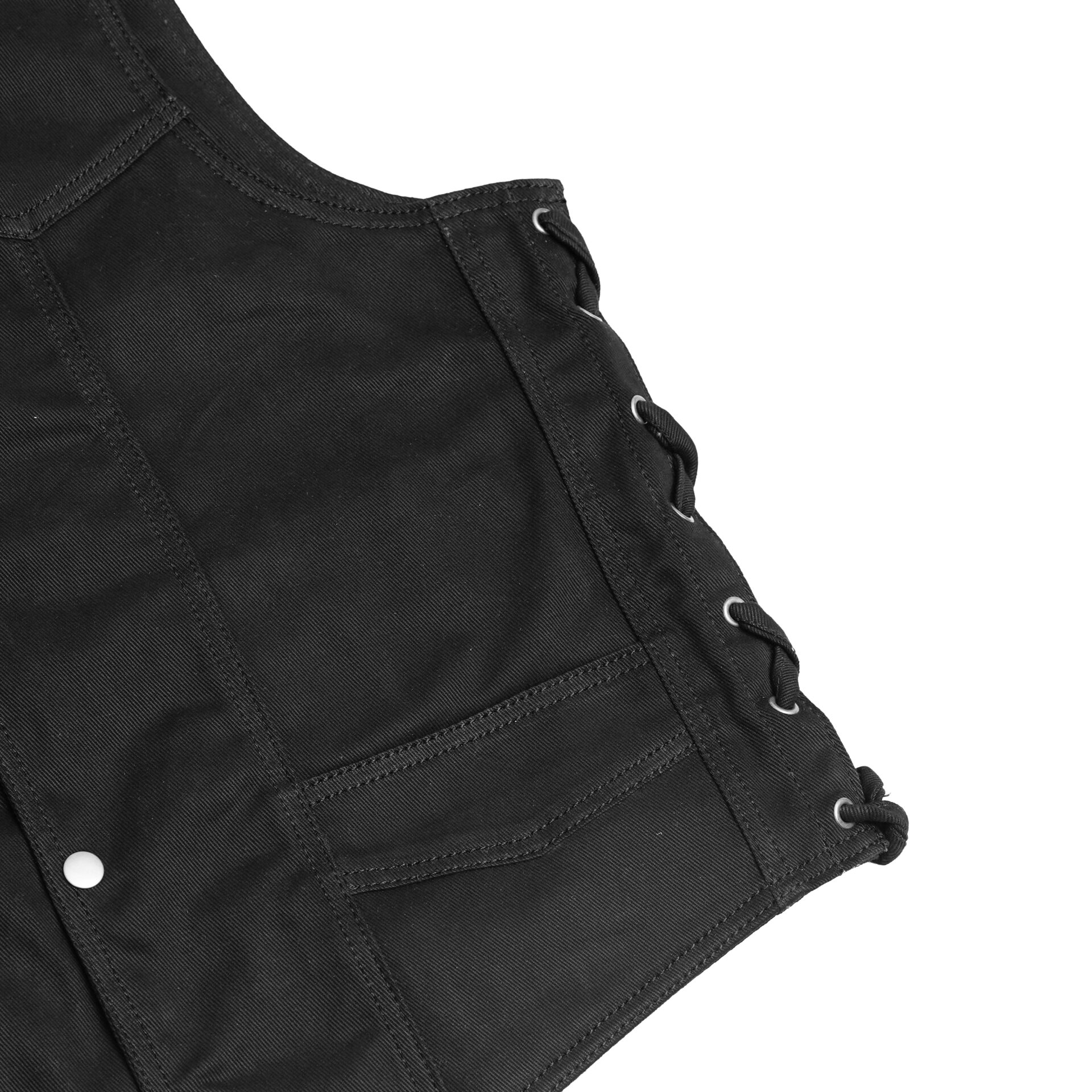 BSM1562 Men's Traditional Denim Vest with Side Laces - Image 8