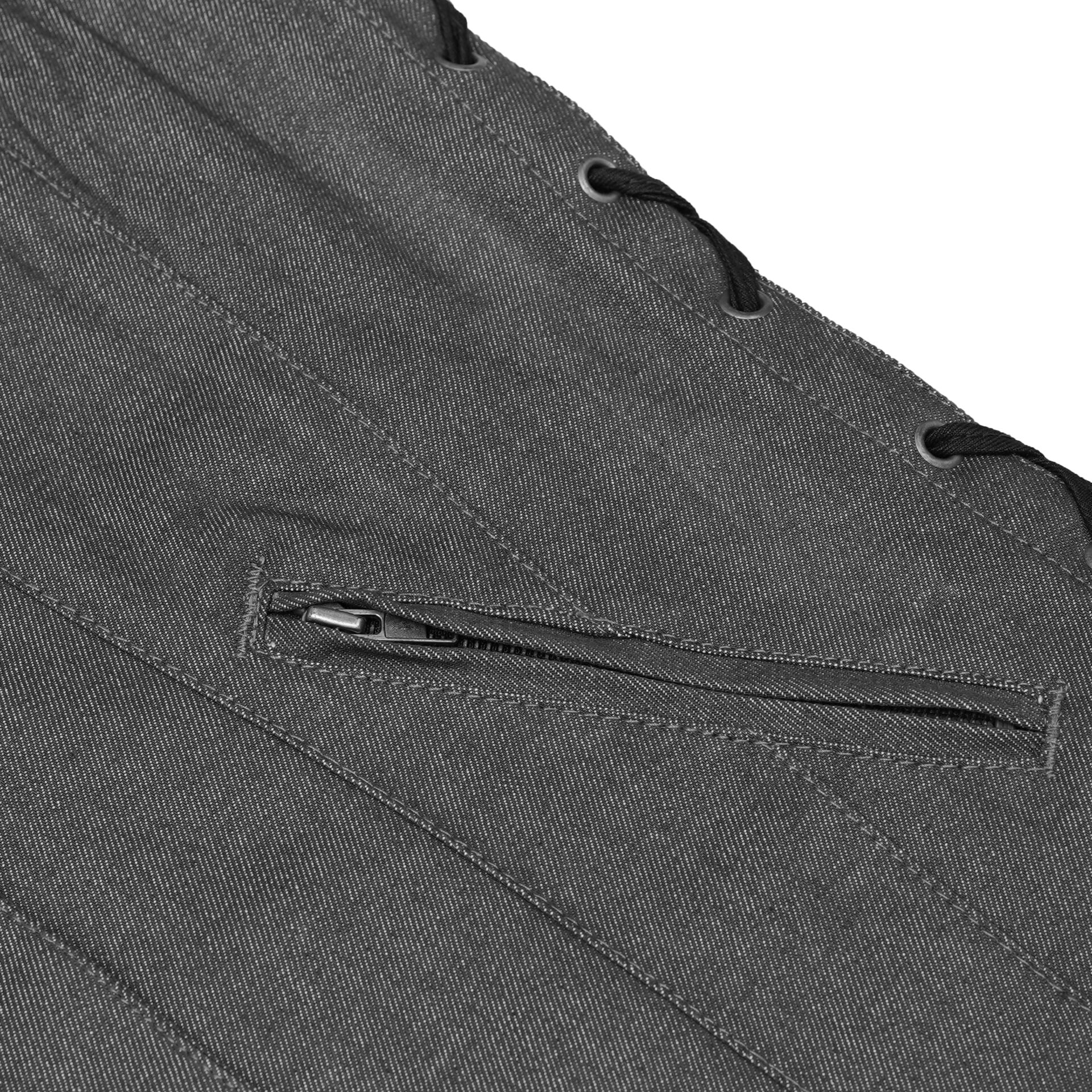 BSM2545 Women's Rough Rub-Off Raw Finish Broken Gray Denim Vest - Image 9
