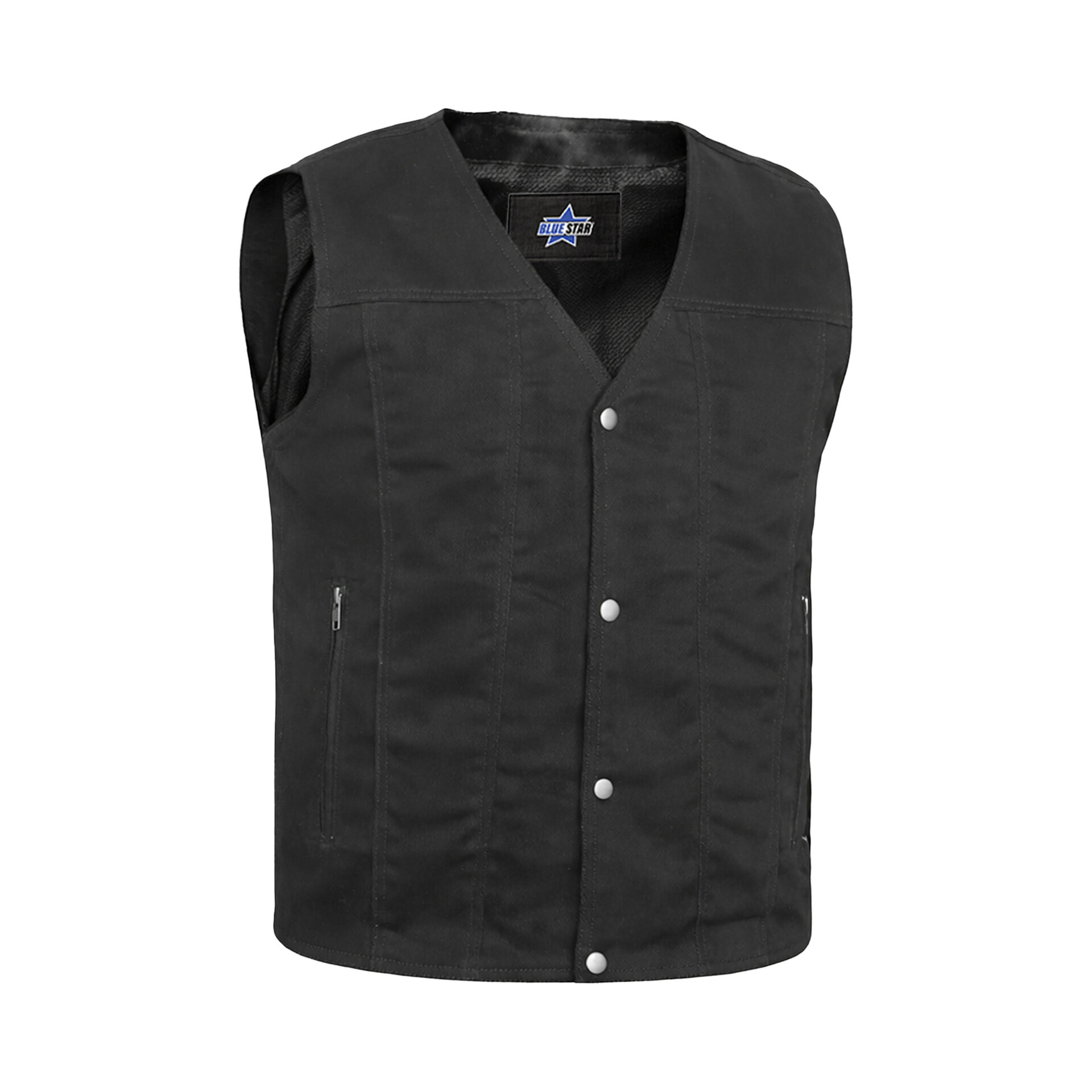 BSM1544 Men's Single Back Panel Concealed Carry Denim Vest