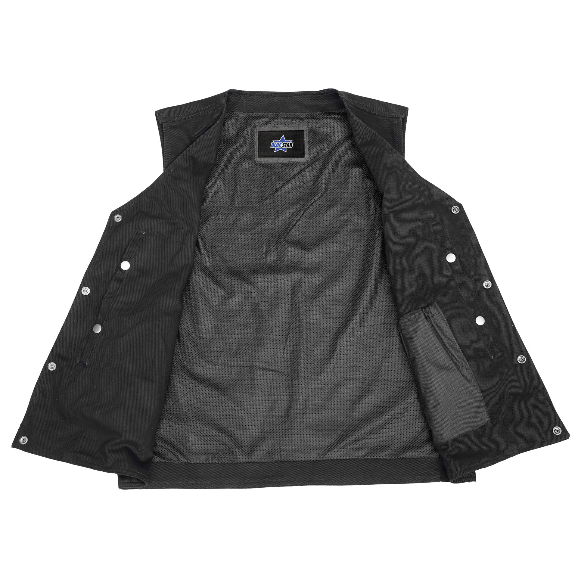 BSM1544 Men's Single Back Panel Concealed Carry Denim Vest - Image 5