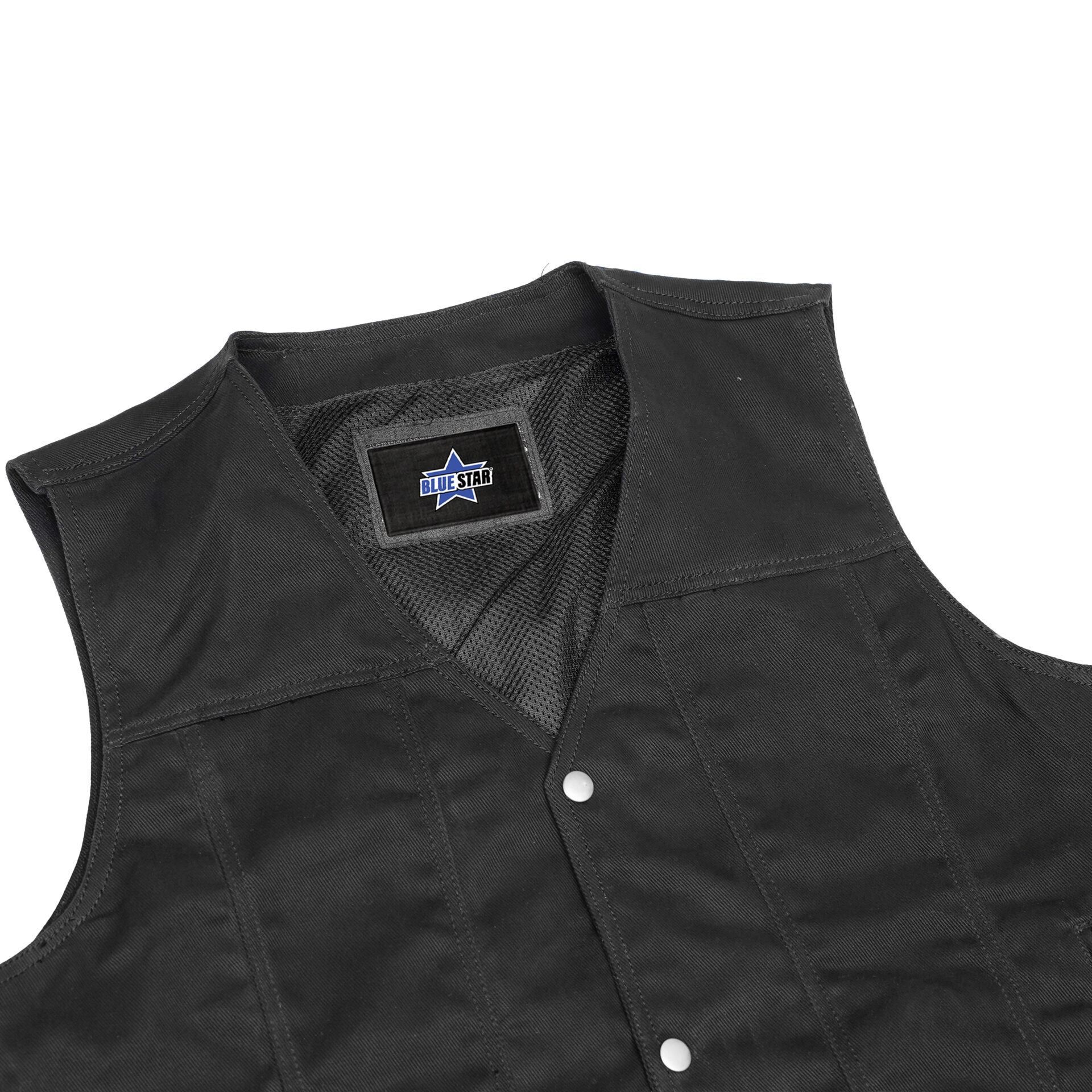 BSM1544 Men's Single Back Panel Concealed Carry Denim Vest - Image 7
