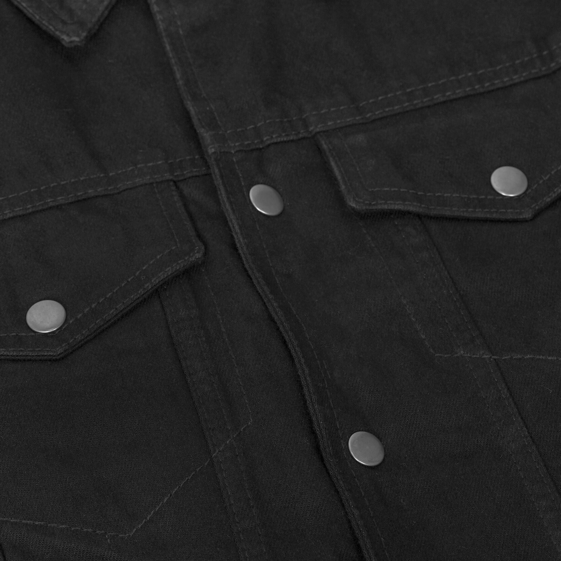 BSM1567 Snap Front Denim Vest- Black - Image 10