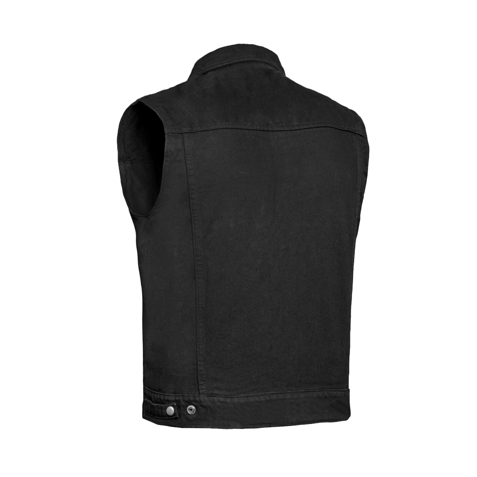 BSM1567 Snap Front Denim Vest- Black - Image 2